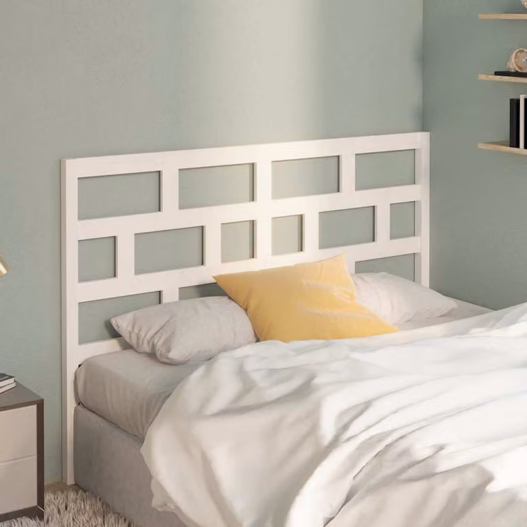Testiera per letto vidaXL in legno massello di pino laccato bianco L: 156 cm, P: 4 cm, H: 100 cm