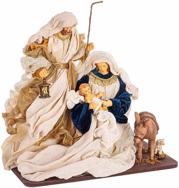 Natività per Presepe di Natale Eden con Gesù, Giuseppe e Maria, Multicolore, Altezza: 38 cm