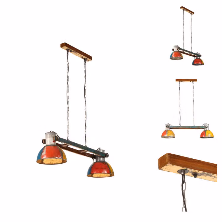 vidaXL Lampada a sospensione in stile industriale 25 W multicolore 111 cm E27 - Lampade