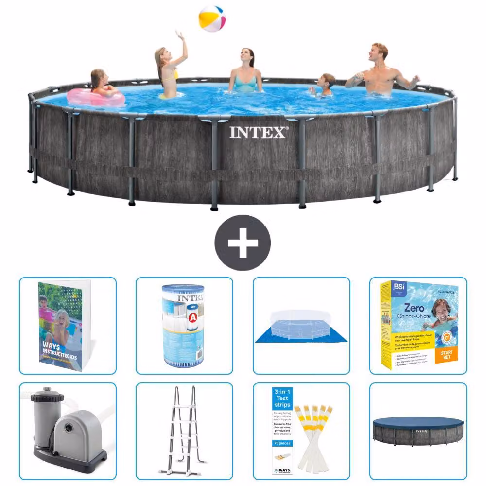 Struttura per piscina a forma di prisma - 549x122 cm - composta da 7 elementi - modello S572