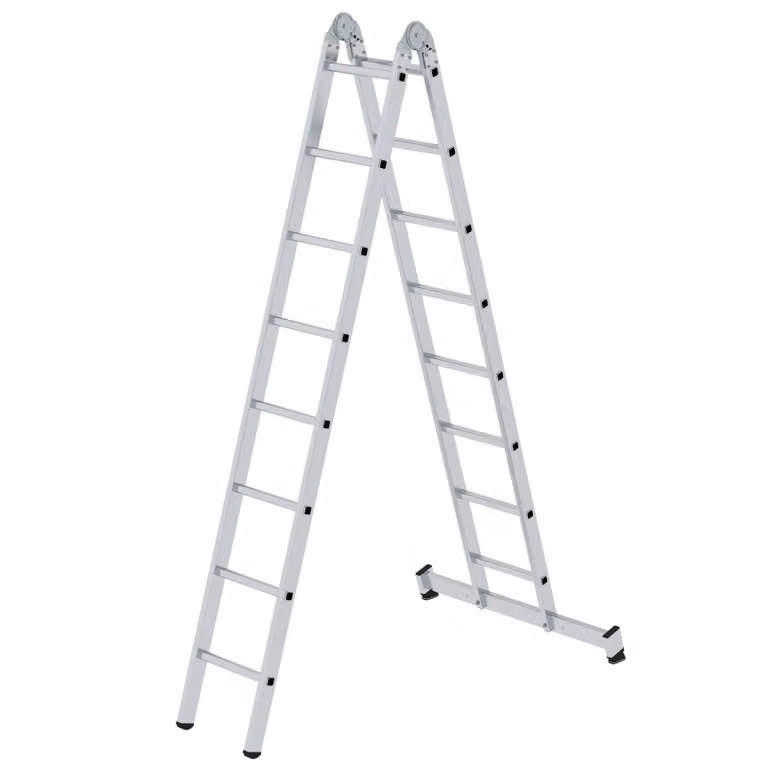 Scala pieghevole a 2 sezioni con pioli nivello® traverse 2x8