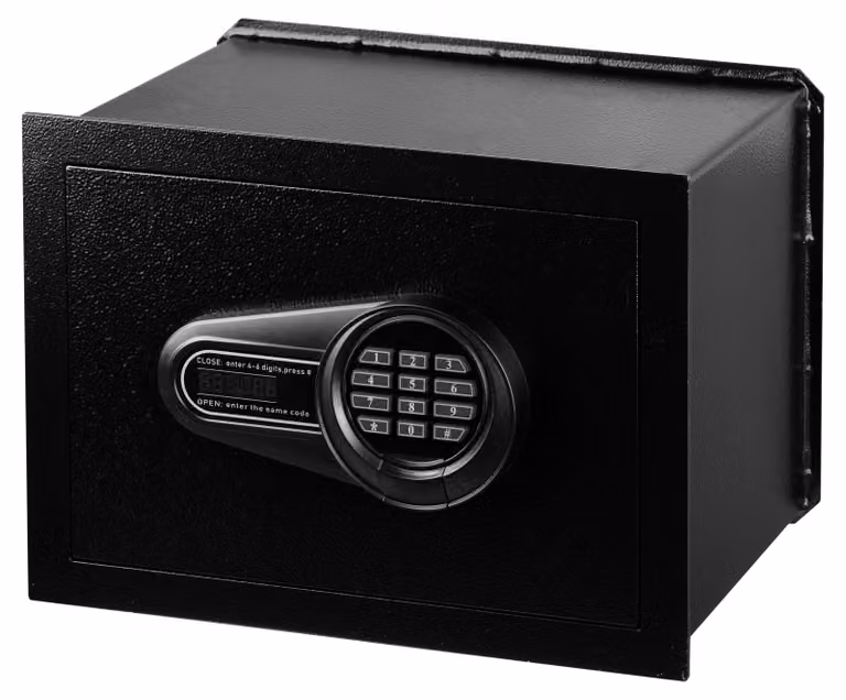 Cassaforte da parete motorizzata - Serratura combinata elettronica - Capacità 18 litri - Colore nero