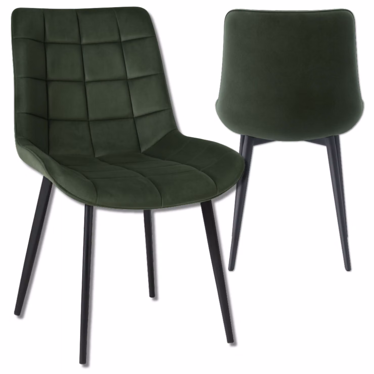 Sedia da pranzo Omna | Veluform Lux - Verde bottiglia - Imbottita - Design moderno - Ergonomica e confortevole
