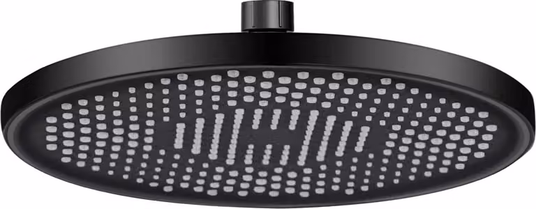 Testina doccia da 26 cm (10 pollici), a risparmio idrico, con ugelli anticalcare, in ABS, colore nero, per bagno