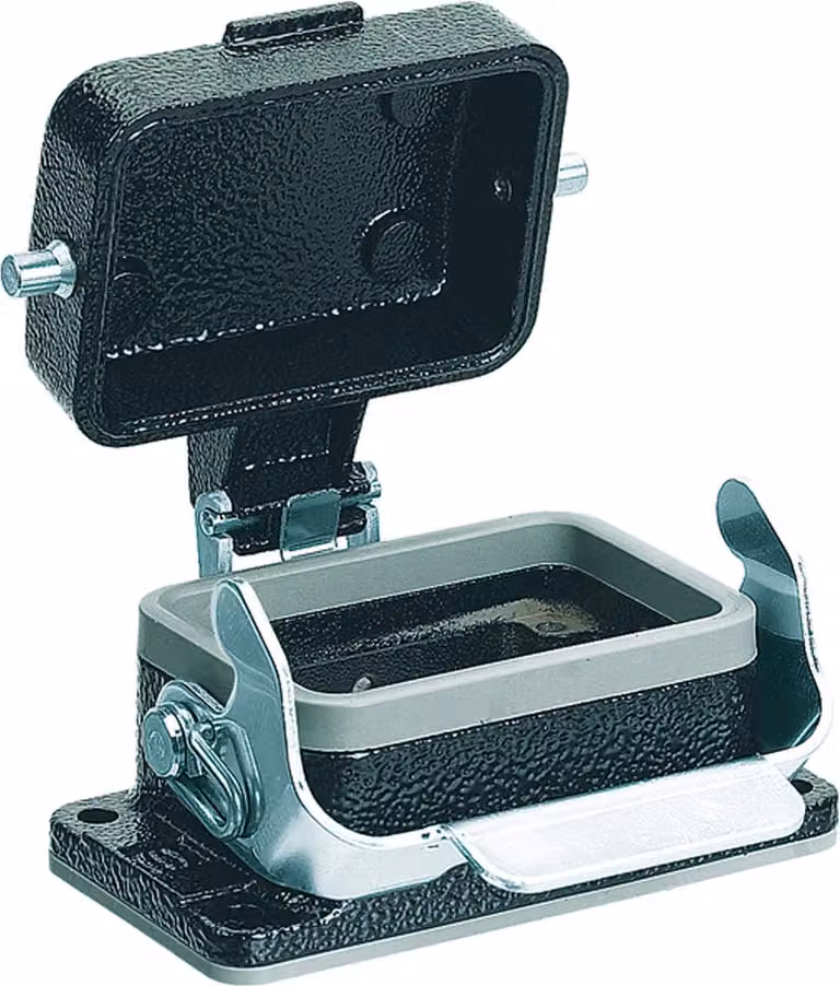 HARTING Han 6B M Custodia di montaggio bassa con 1 staffa longitudinale con cappuccio protettivo in metallo - 1 pezzo