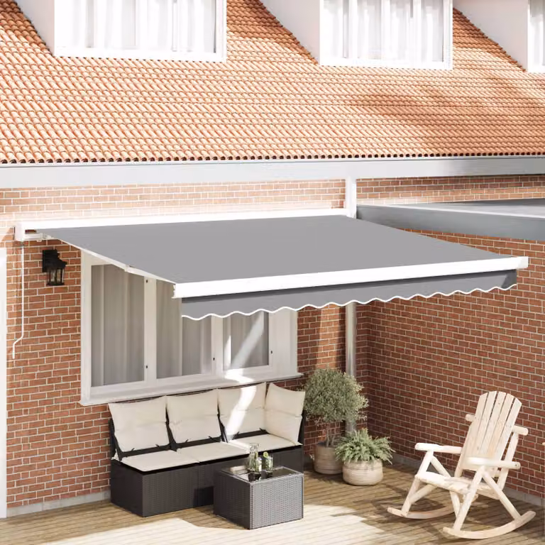 vidaXL Telaio per tenda manuale in alluminio bianco L: 3,5 m x P: 2,5 m