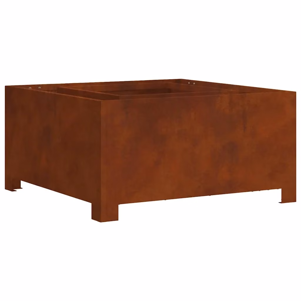 Braciere a Fuoco vidaXL in Acciaio Corten Marrone L: 80 cm, P: 80 cm, H: 40 cm – 2