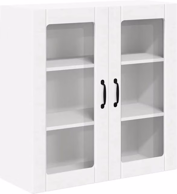 Pensile da cucina LUCCA Bianco con ante in vetro e ripiani interni L 80 x P 31 x H 80 cm