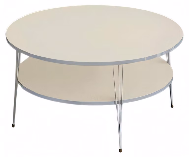 Eleganter Beigefarbener Couchtisch aus Holz mit modernem Design