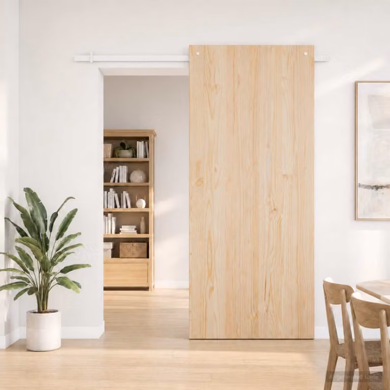 vidaXL Kit di ferramenta per porta scorrevole 200 cm Acciaio Bianco