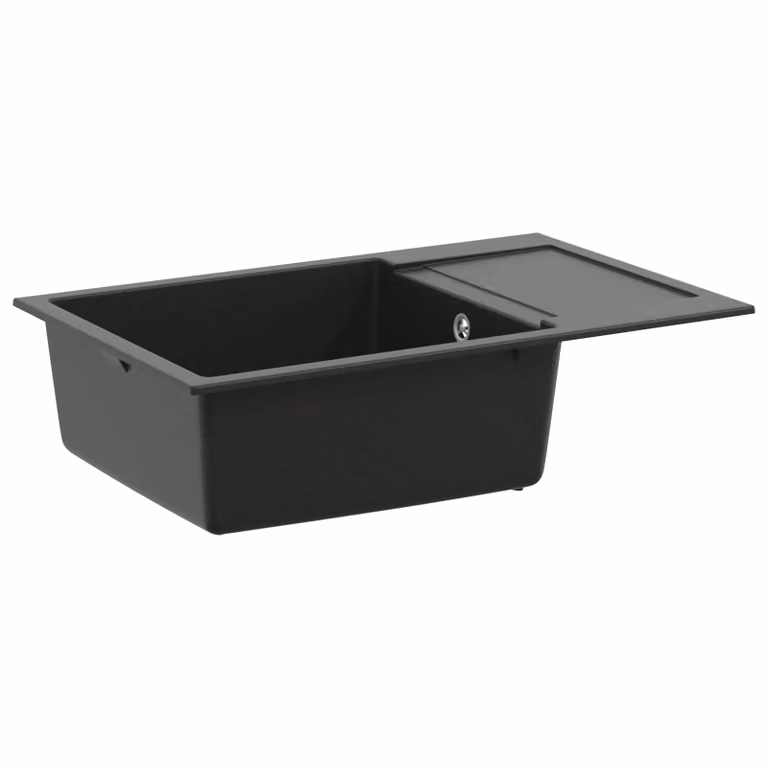 Lavello vidaXL Nero in Quarzo e Resina L: 78 cm, P: 50 cm