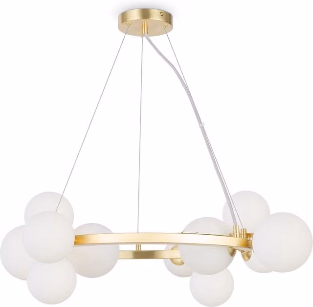 Lampadario Maytoni Dallas 11 luci ottone sfere bianche
