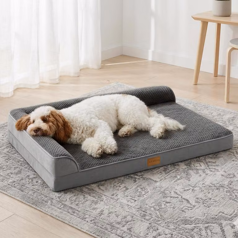 Cuccia ortopedica per cani, colore grigio, dimensioni 106x71x9 cm