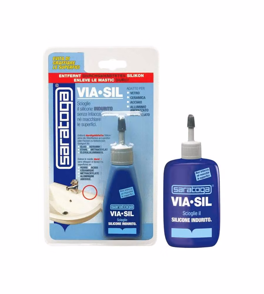 Saratoga Gel Pulitore Silicone Indurito Grigio Chiaro 50 g Superfici Verticali