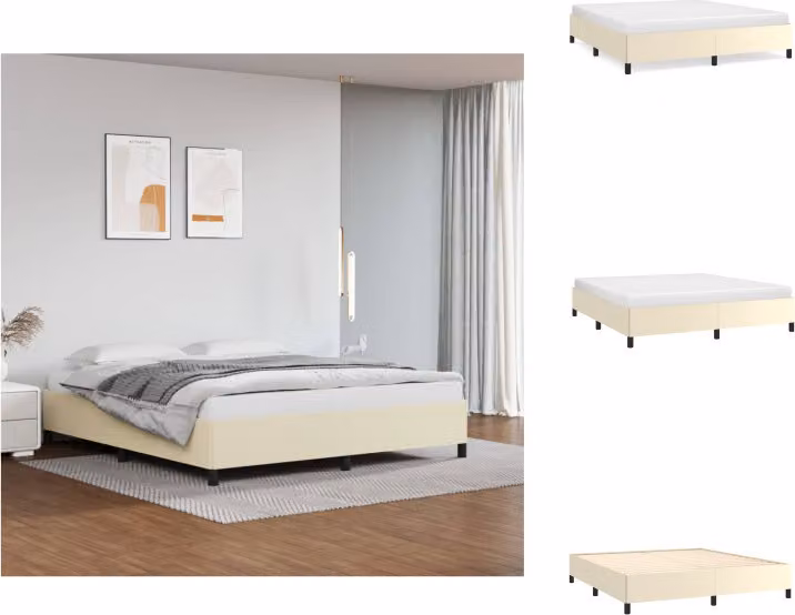 vidaXL Struttura letto crema 160x200 cm in Pelle finta - Letti e strutture letto