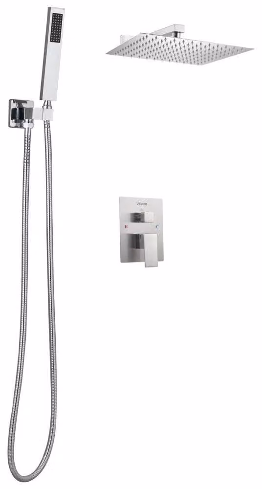 Rubinetto doccia con soffione a pioggia da 305 mm, quadrato - Sistema doccia da parete