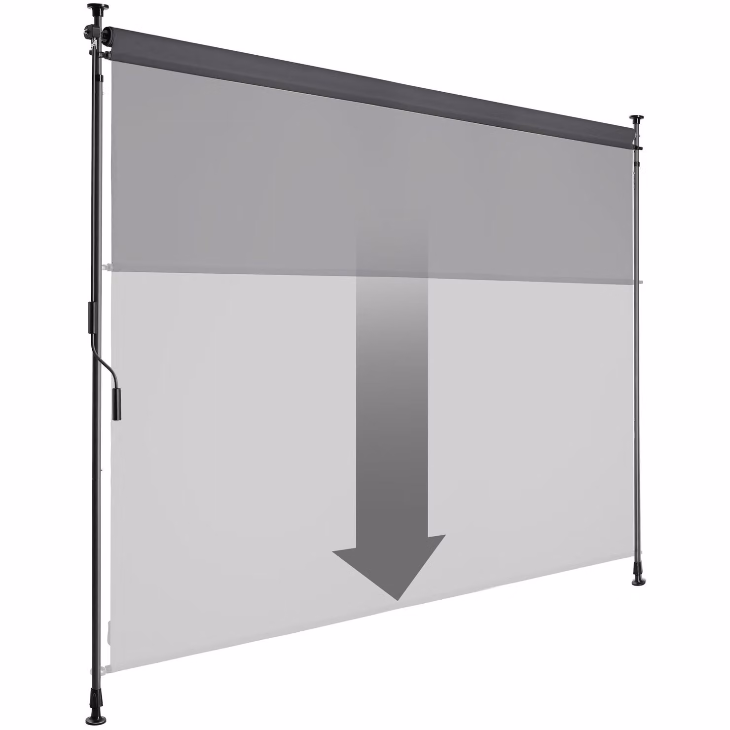 Tenda da sole tectake Taija con manovella manuale, grigio scuro, L: 208 cm, H: 310 cm – 4