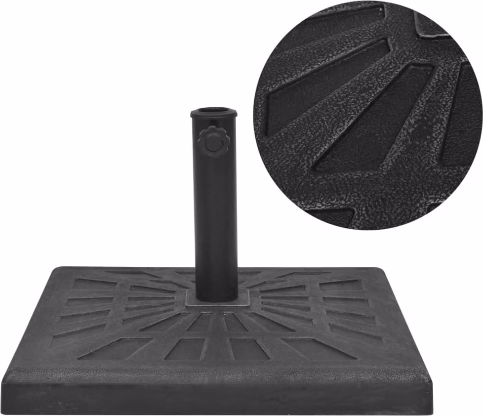 The Living Store Supporto per ombrellone in resina quadrato nero 19 kg