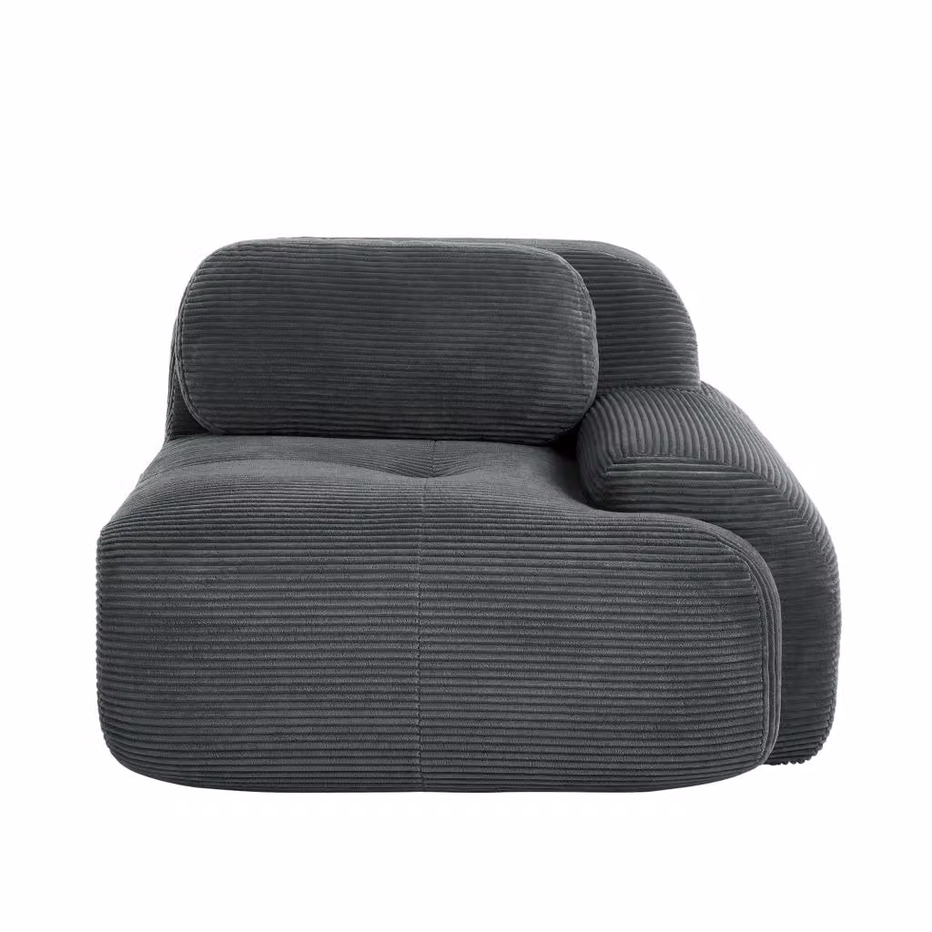 Divano angolare Hamlet RSF Zephmum in tessuto grigio con cuscini coordinati – 2