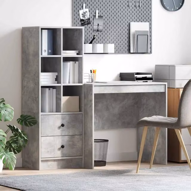 Scrivania Grigio cemento 135,5 x 50 x 127 cm 2 pz 3337364