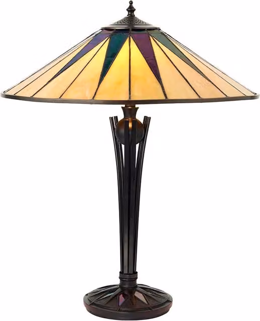 Lampada da tavolo Tiffany Dark Star, vetro, 2xE27 60W