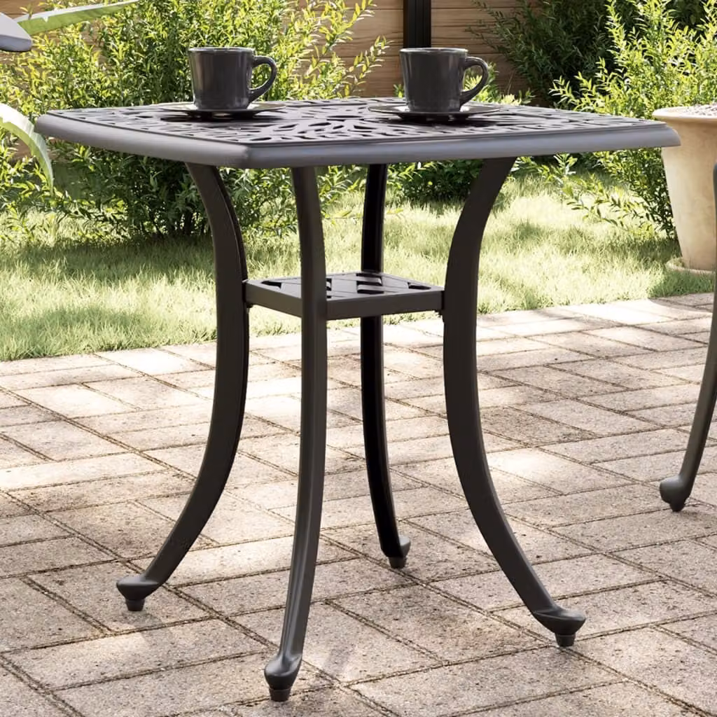 Maison Exclusive - Tavolo da giardino nero, 53x53x53 cm, in alluminio pressofuso