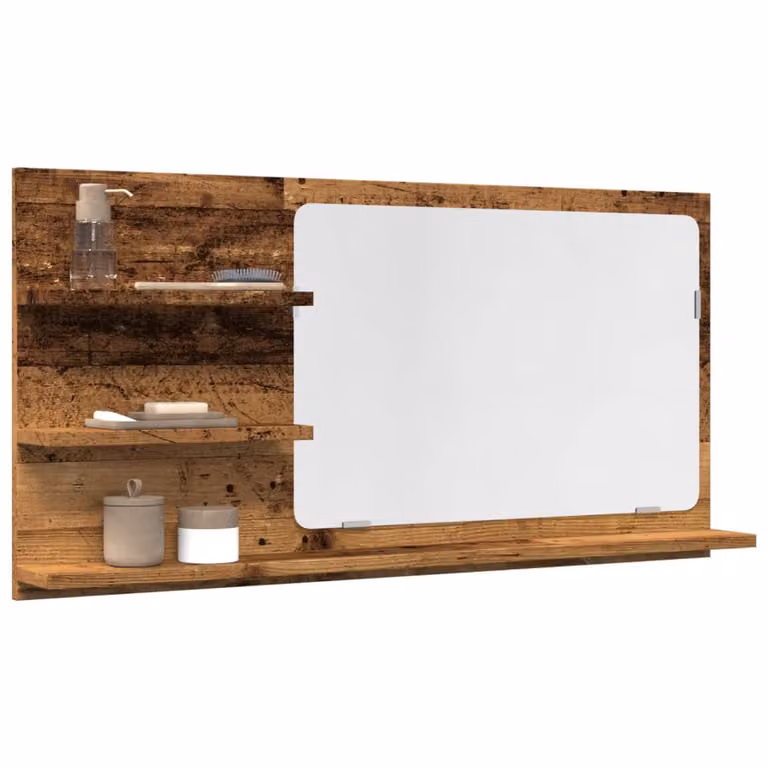 Mobile da bagno sospeso vidaXL in legno color marrone stile rustico L: 90 cm, P: 11 cm, H: 45 cm