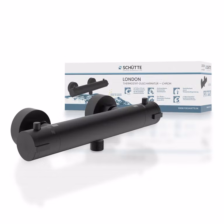 Miscelatore doccia SCHÜTTE con termostato LONDON 5,5 cm nero opaco