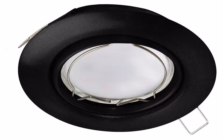 Faretto Ad Incasso Moderno Peneto In Acciaio Nero 1 Luce Gu10 4,6W