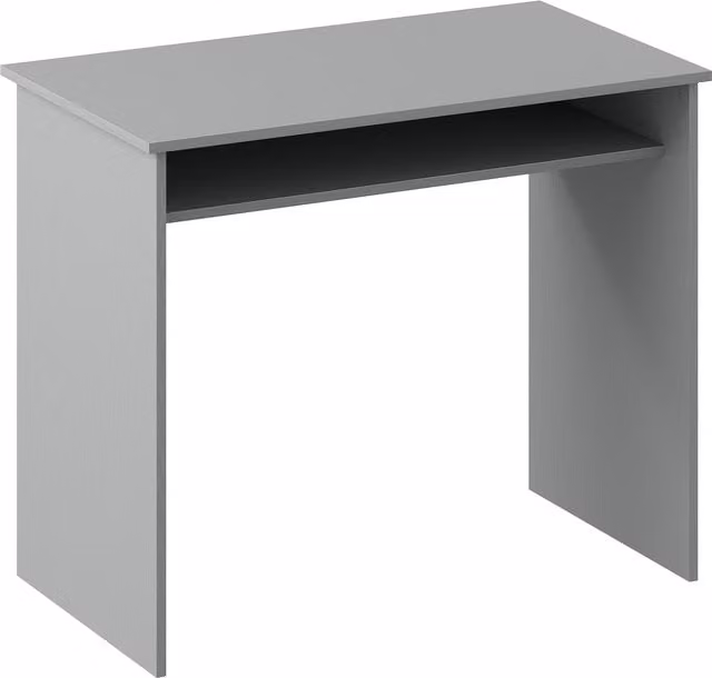 Scrivania per computer HOMCOM minimalista con 1 ripiano, grigia, L 90 cm x P 50 cm x H 74 cm – 1