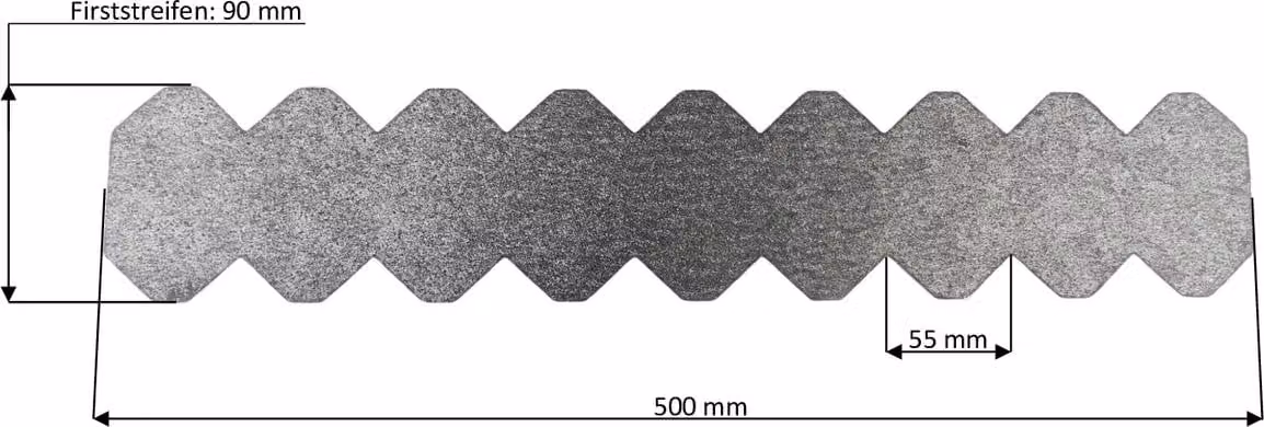 2 tegole a strisce in ardesia (55 mm) - Grigio antracite