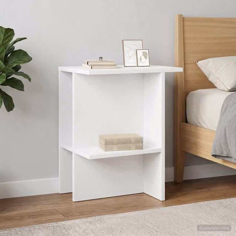 Maison Exclusive - Tavolino da caffè, 2 pezzi, bianco, 40 x 30 x 49 cm, materiale composito di legno