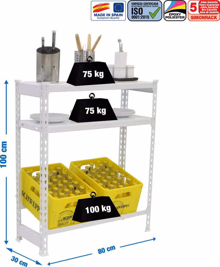 Caraffa in metallo SIMONBOTTLE SHELF 1-2- 1000X800X300 BCO/BCO