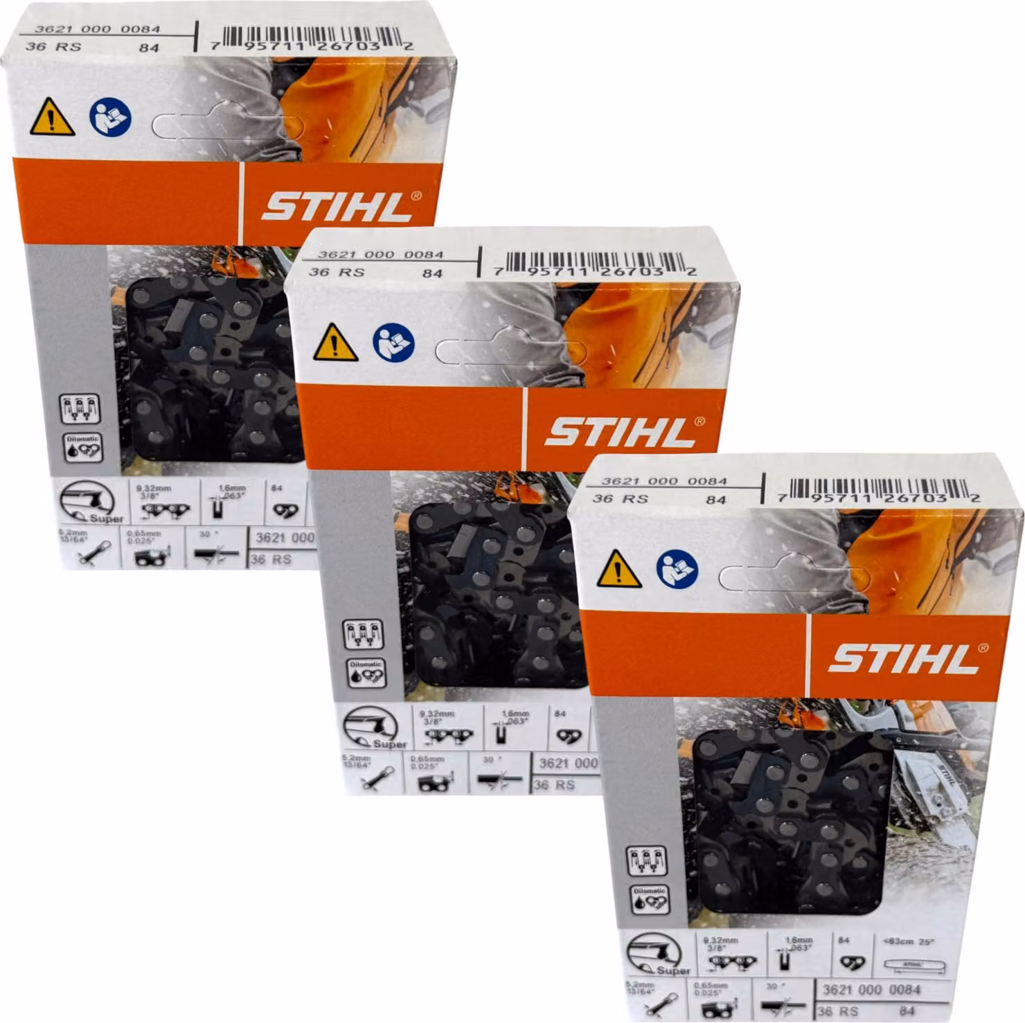 Catena Stihl 3x 3/8" Rapid Super (RS) 63 cm 3/8" 1,6 mm 3 pezzi ( 3x 36210000084 )