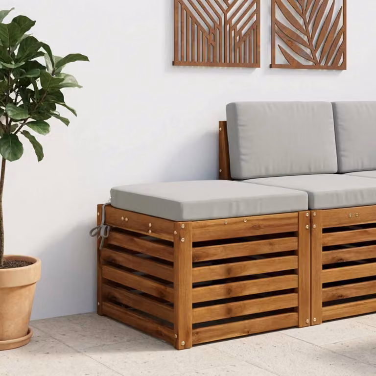 vidaXL Cuscino per sedile SOEST in poliestere grigio con rivestimento rimovibile e lavabile