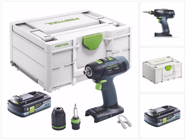 Festool T 18+3 Basic-4,0 Avvitatore a batteria 18 V 50 Nm Brushless ( 577051 ) + 1x batteria 4,0 Ah + Systainer - senza caricabatteria