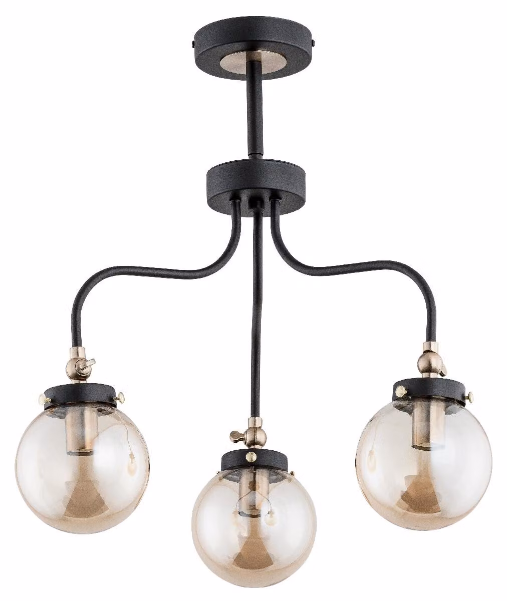 Lampada a sospensione con bracci piegati KARDAN nera 3xE14x10W in metallo, dimensioni: 48x60x60 cm, IP20, Alfa