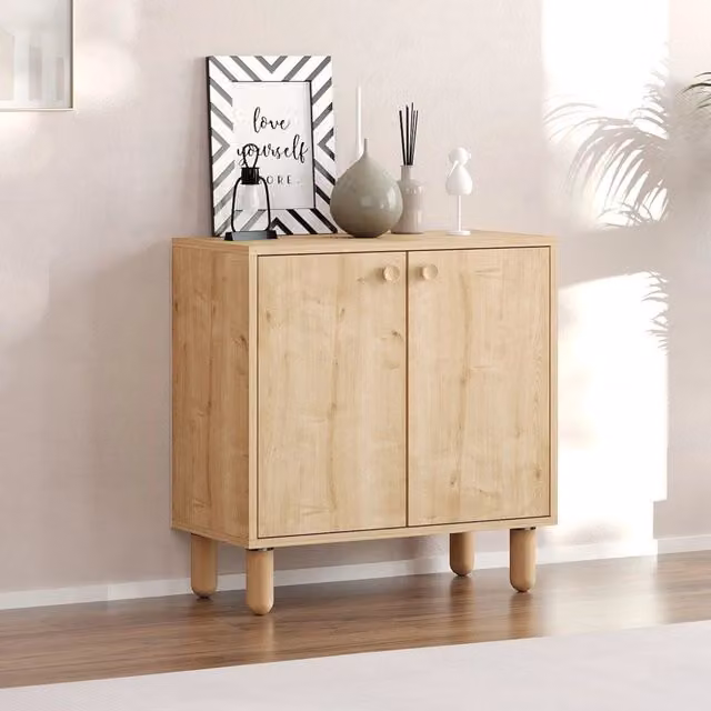 Madia Pontida DMORA con un ripiano, colore Marrone Rovere, L: 72 cm, P: 36 cm, H: 73 cm