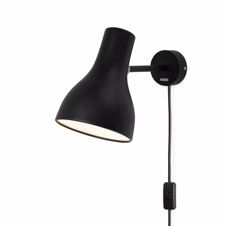 Anglepoise Applique da parete di design Type 75, dimmerabile, Nero, Soggiorno / Sala da pranzo, Alluminio, Design, Applique