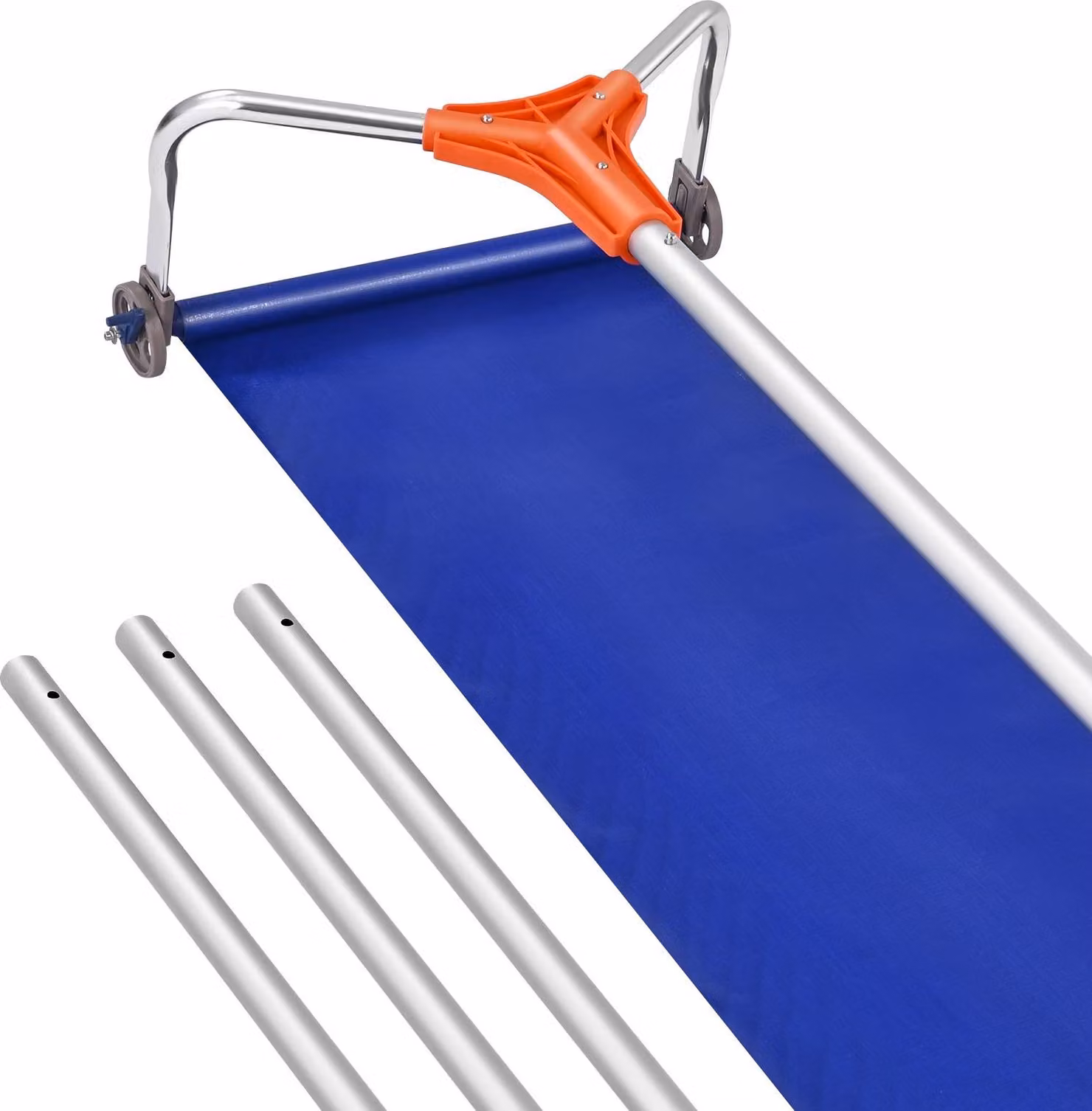 Rastrello per tetti - Rastrello telescopico - Manico telescopico 125-542 cm - Lama in alluminio da 43,2 cm - Con ruote e binario di scorrimento - Per neve e foglie - Per i tetti delle case