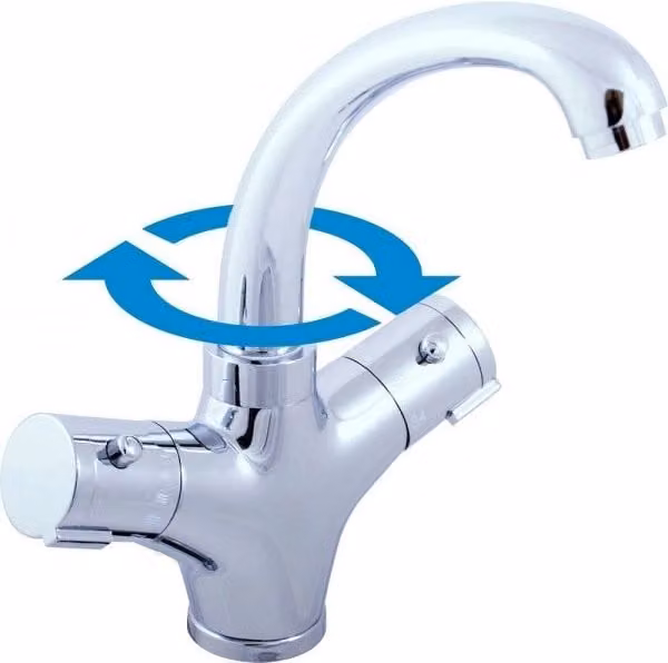 Miscelatore termostatico per lavabo in ottone cromato