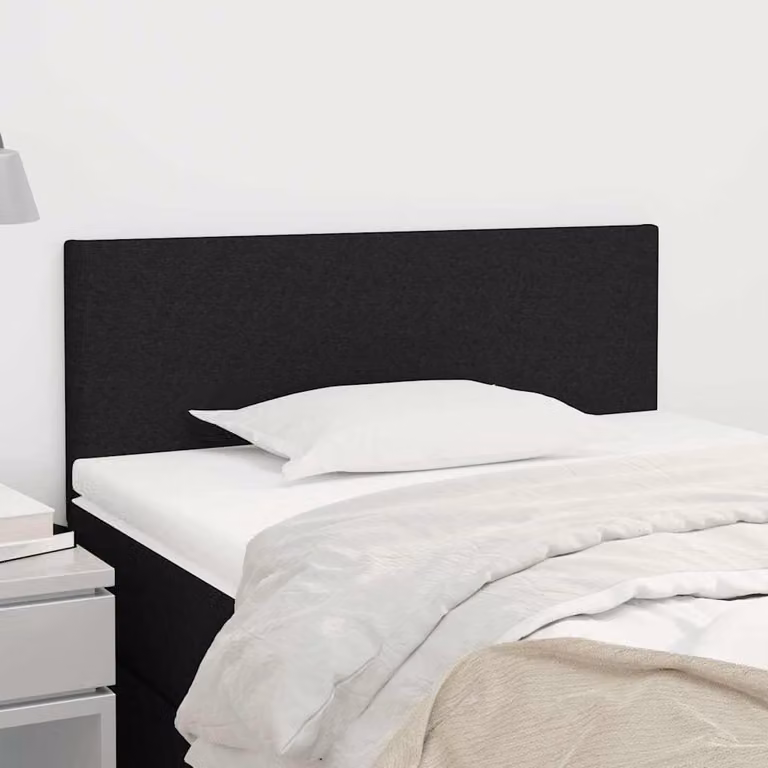 Testiera per letto vidaXL in tessuto nero con struttura in legno L: 90 cm, P: 5 cm, H: 78-88 cm