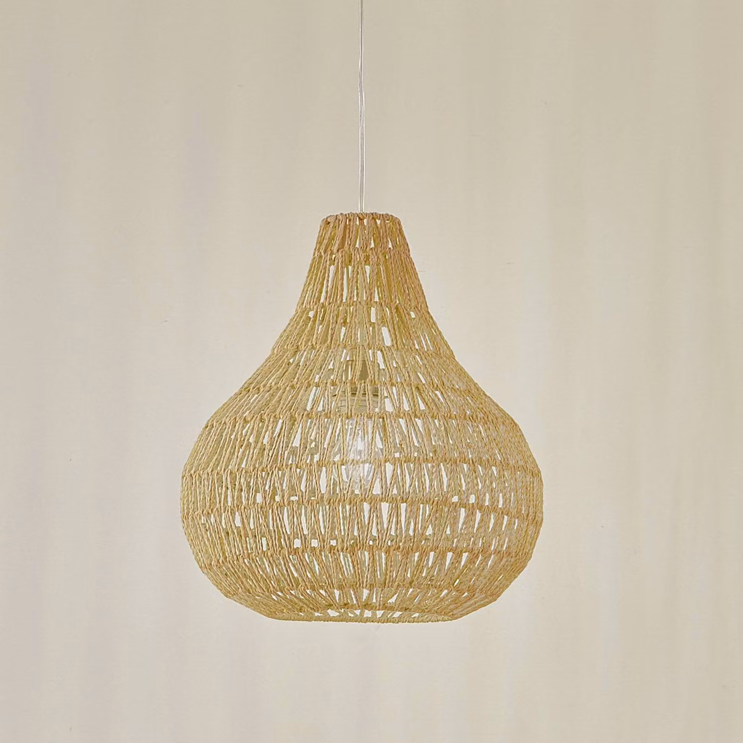 Lampada a sospensione Miryam Lindby, dimmerabile, Legno chiaro, Soggiorno / Sala da pranzo, Legno, Campagna / Rustiche, Lampada a sospensione
