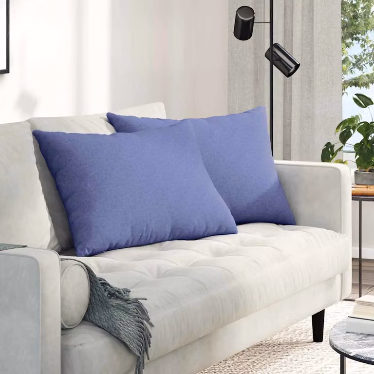 Set di 2 cuscini da divano vidaXL in tessuto blu, forma rettangolare, L: 70 cm, P: 50 cm