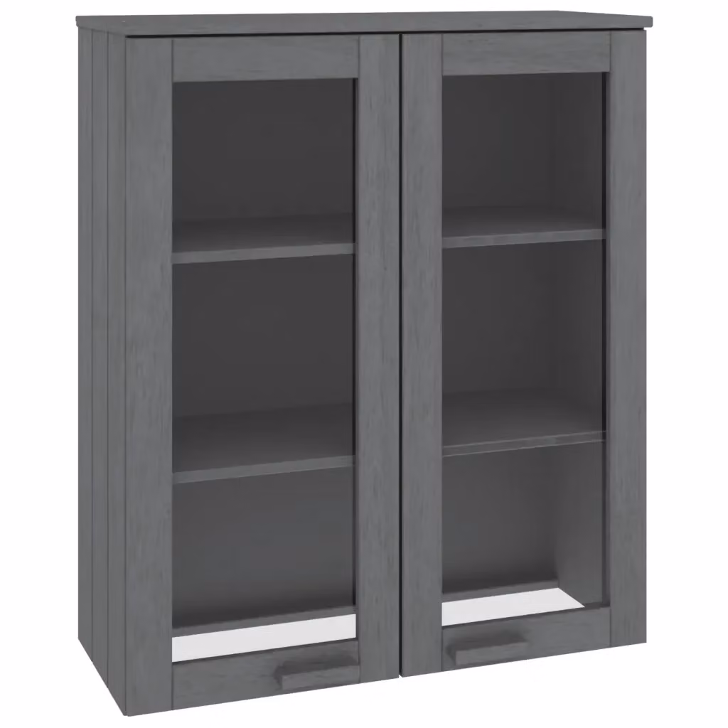 vidaXL Scaffale Superiore per Credenza in Pino Grigio L: 85 cm, P: 35 cm, H: 100 cm – 2