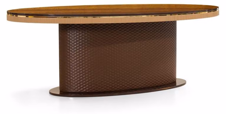 Brauner Ovaltisch Stilvolle Esszimmertische Designer Tischplatte