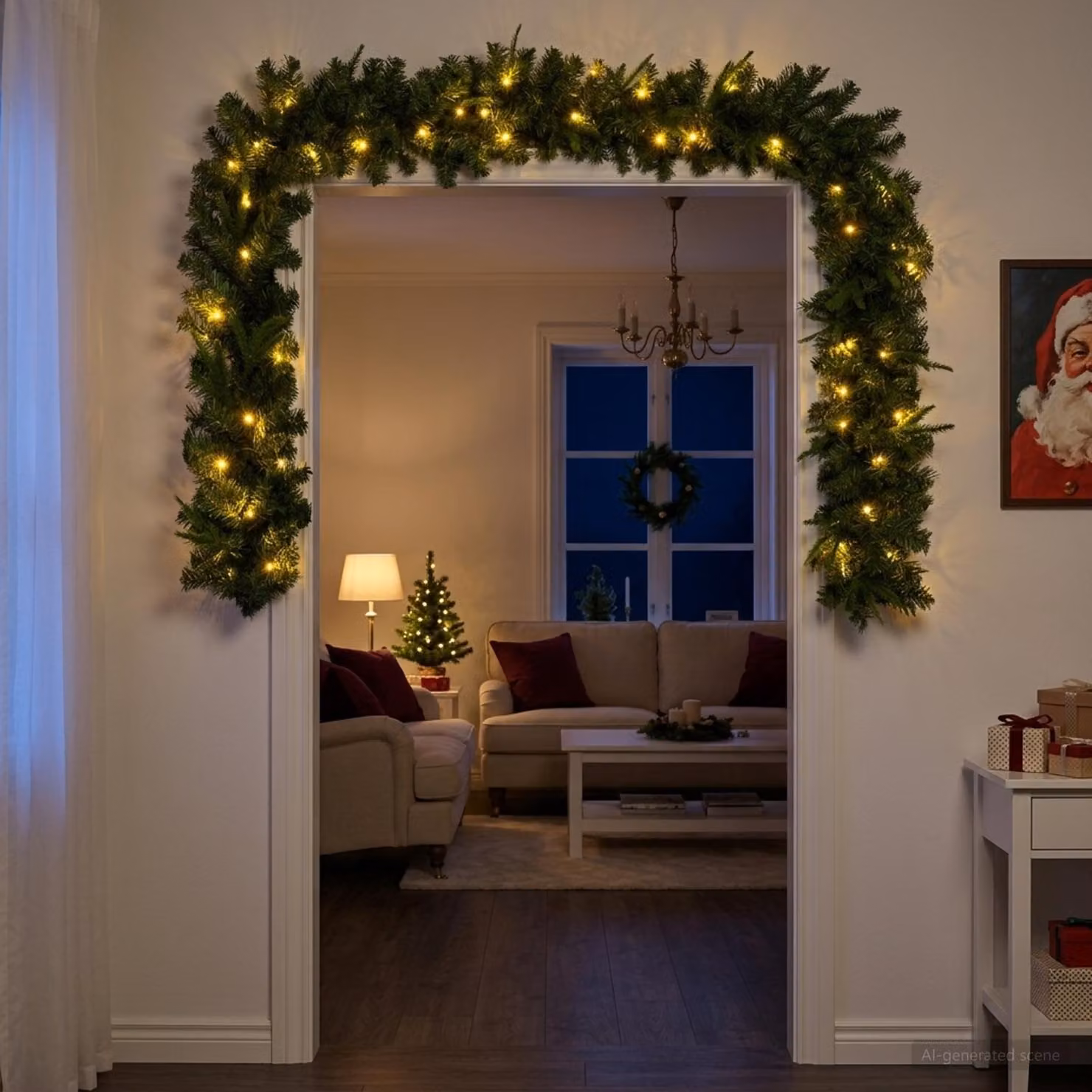 vidaXL Ghirlanda di Natale Verde 270 cm PVC e PE 50 LED