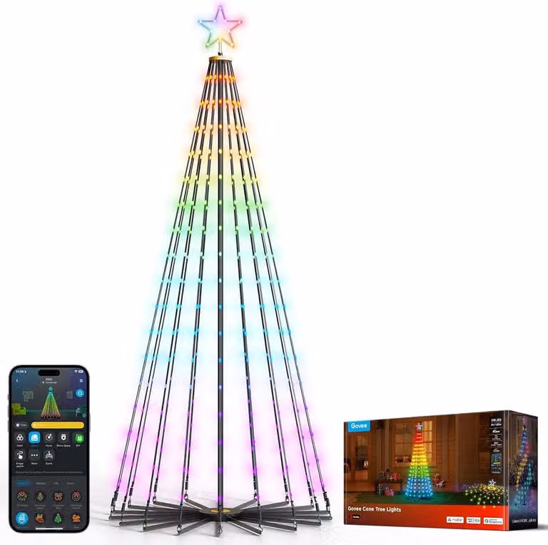 Govee Albero di Natale a cono, 1,82m 316 LED RGBIC-Lichterkette