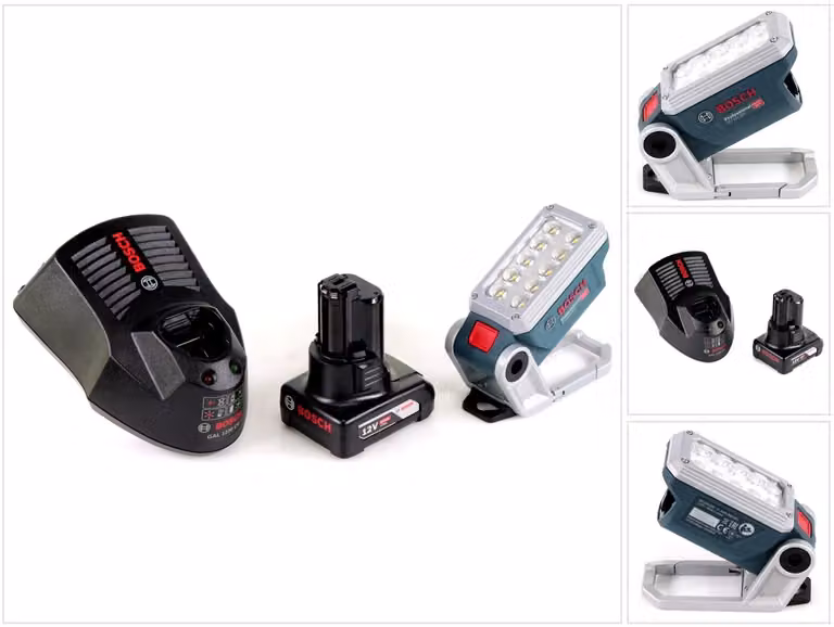 Lampada a batteria Bosch GLI 12V-330 DeciLED + 1x batteria 6,0 Ah + caricabatterie