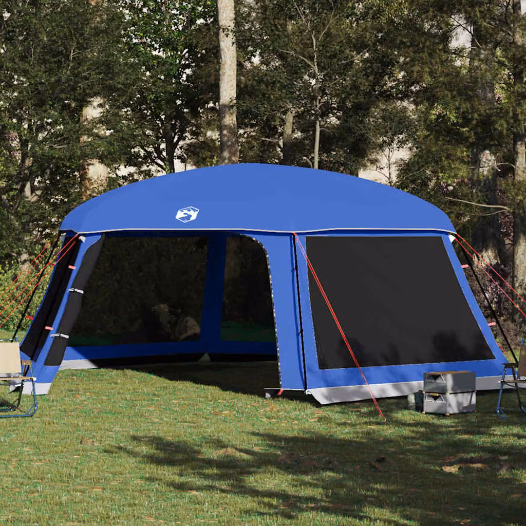 Tenda da piscina a cupola vidaXL blu con pareti in rete e copertura rimovibile L: 670 cm, P: 590 cm, H: 247 cm